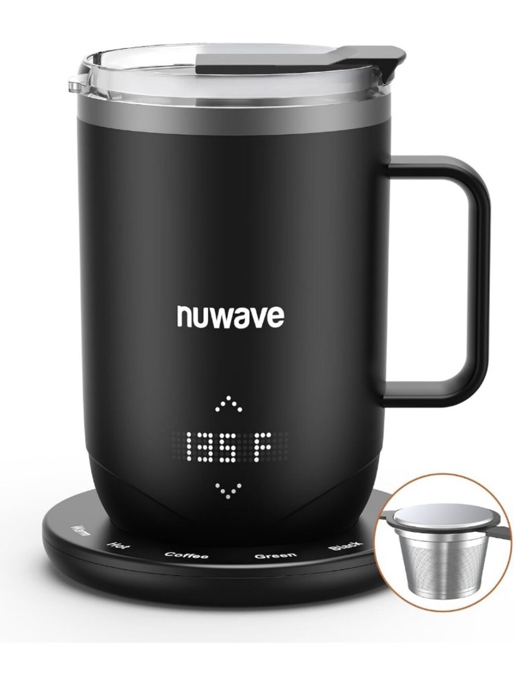 Heated Coffee Mug with Custom Brew Modes, Rechargeable, 16oz - Smart Design